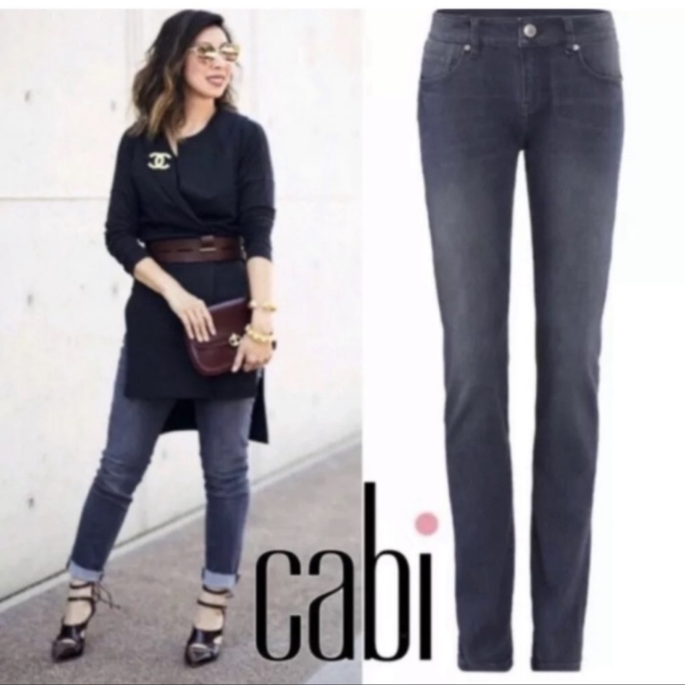 CAbi Slim Boyfriend Dark Gary Jeans Size 6
